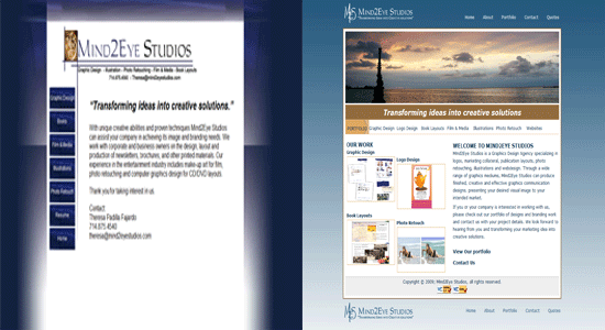 Old Website vs New Website